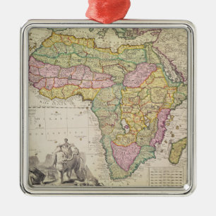Map of Africa Metal Ornament