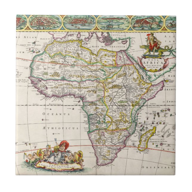 Map of Africa | Nova Africa Ceramic Tile (Front)
