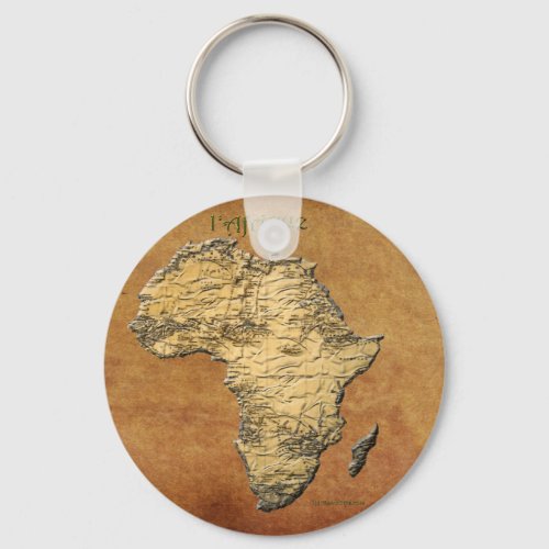 Map of AFRICA Parchment Collection Keychain