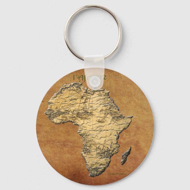 Map of AFRICA Parchment Collection Keychain (Front)