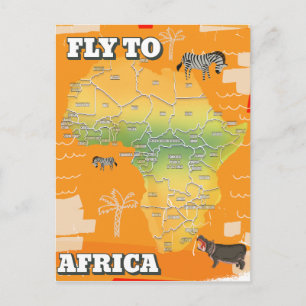 Map of africa postcard