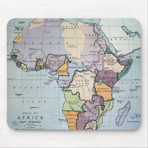 Map of Africa showing Treaty Boundaries 1891 Mouse Pad