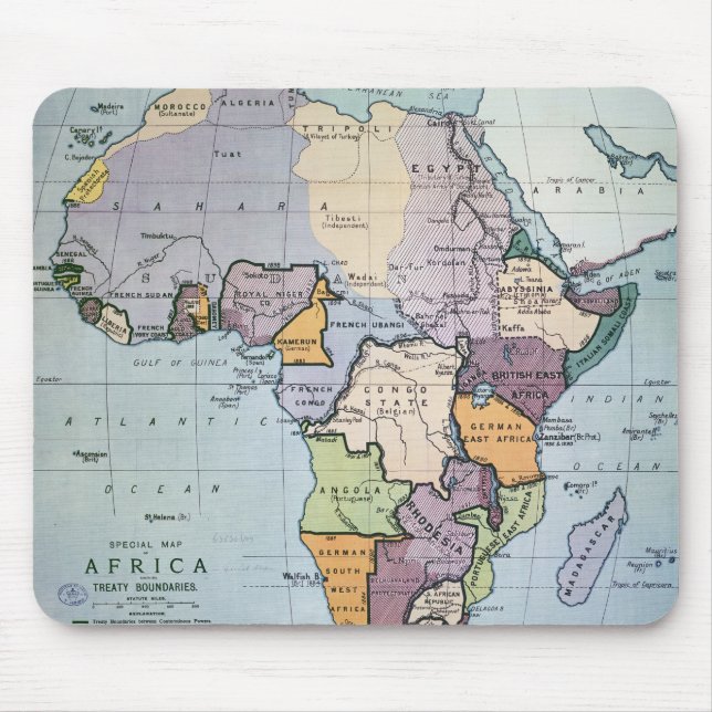 Map of Africa showing Treaty Boundaries, 1891 Mouse Pad (Front)