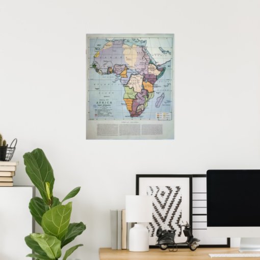 Map of Africa showing Treaty Boundaries, 1891 Poster | Zazzle