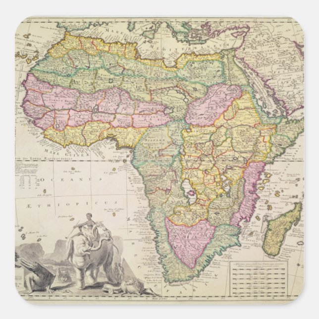 Map of Africa Square Sticker (Front)
