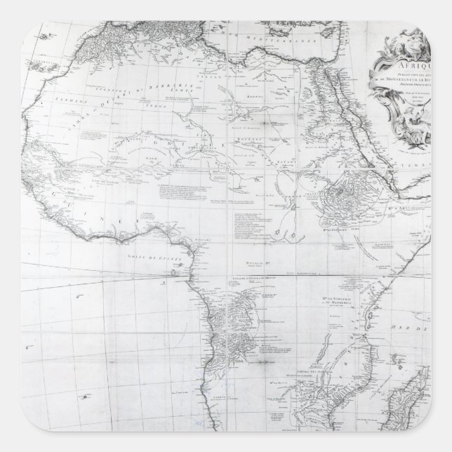 Map of Africa Square Sticker (Front)