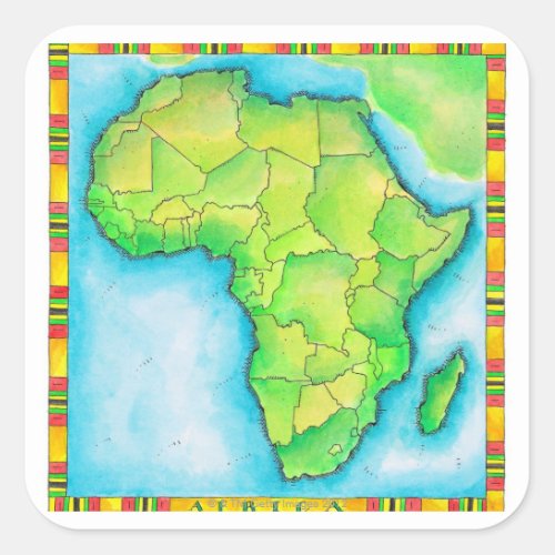 Map of Africa Square Sticker