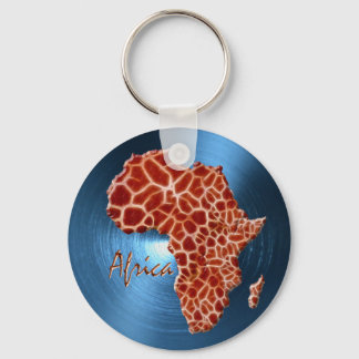 Map of AFRICA Steel-Blue Giraffe Spot Series Keychain