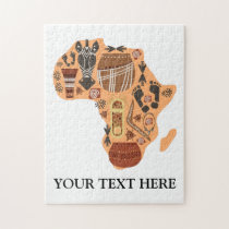 Map of Africa with African Culture Heritage Jigsaw Puzzle
