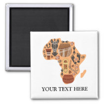 Map of Africa with African Culture Heritage Magnet