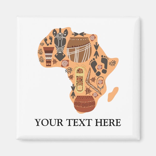 Map of Africa with African Culture Heritage Magnet (Front)