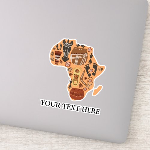 Map of Africa with African Culture Heritage Sticker