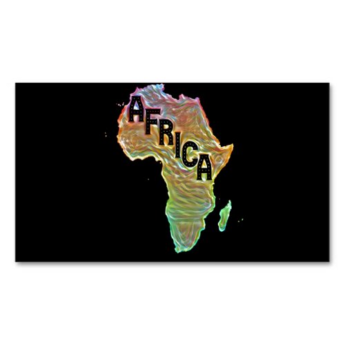 Map of Africa With Retro Africa Business Card Magn