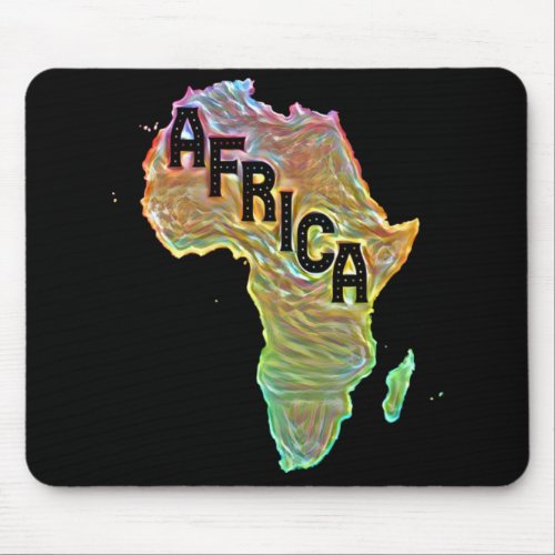 Map of Africa With Retro Africa Mouse Pad