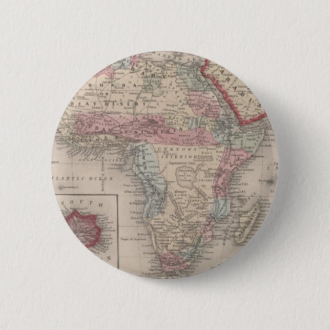 Map of Africa with St Helena Button (Front)