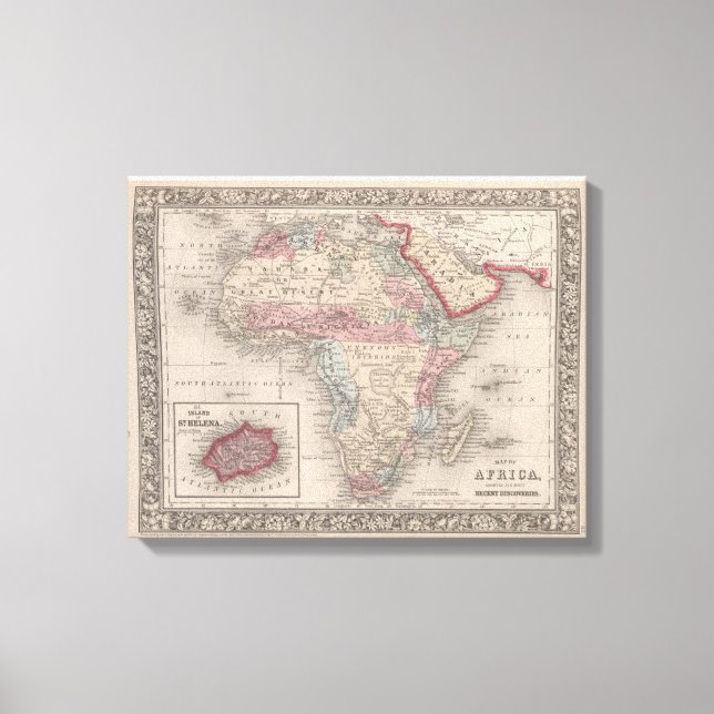 Map of Africa with St Helena Canvas Print (Front)