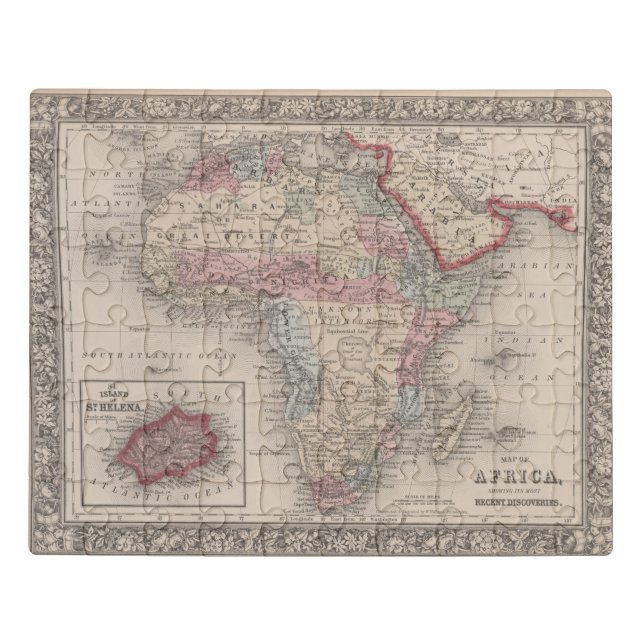Map of Africa with St Helena Jigsaw Puzzle (Puzzle Horizontal)