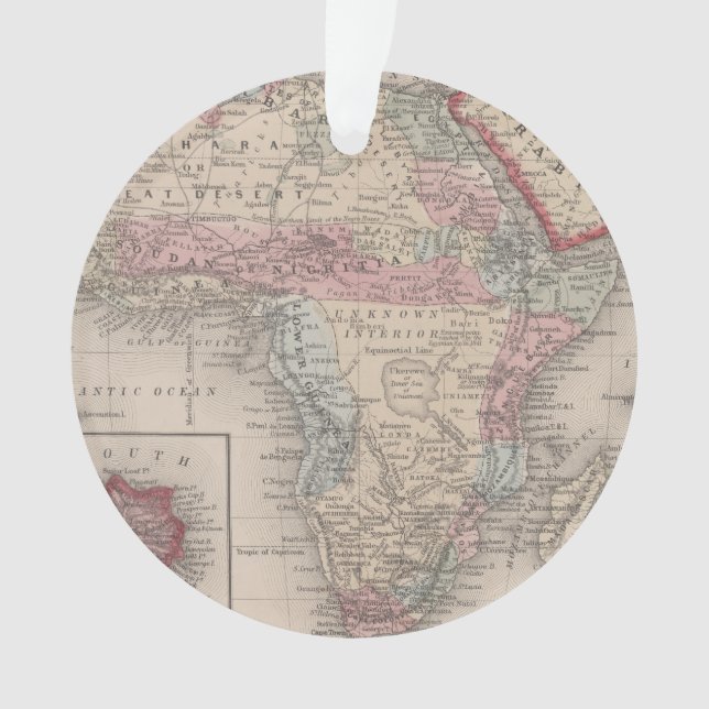 Map of Africa with St Helena Ornament (Front)