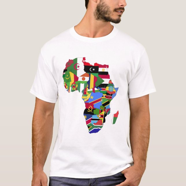 Map of African Continent with Flags T-Shirt (Front)