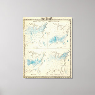 Map of Agriculture and wealth by colors Canvas Print