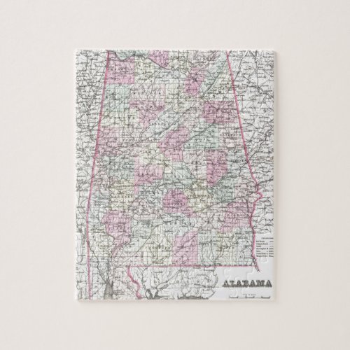 Map of Alabama Jigsaw Puzzle