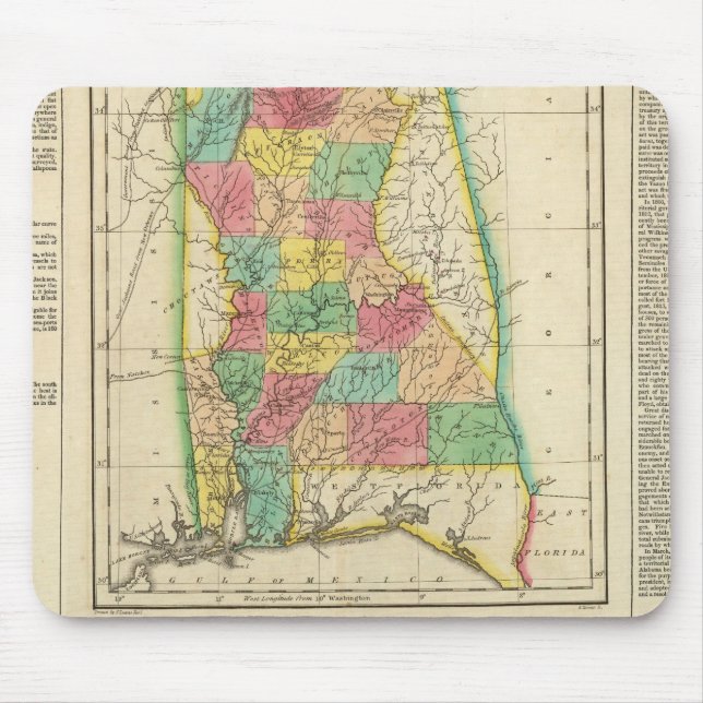 Map Of Alabama Mouse Pad (Front)