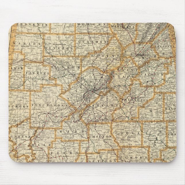 Map of Alabama Mouse Pad (Front)