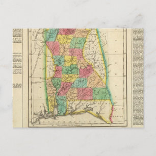 Map Of Alabama Postcard