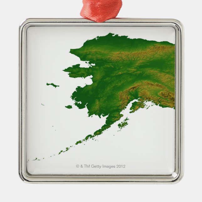 Map of Alaska 2 Metal Ornament (Front)