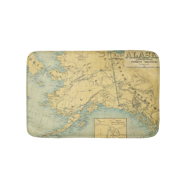 Map Of Alaska Bathroom Mat (Front)