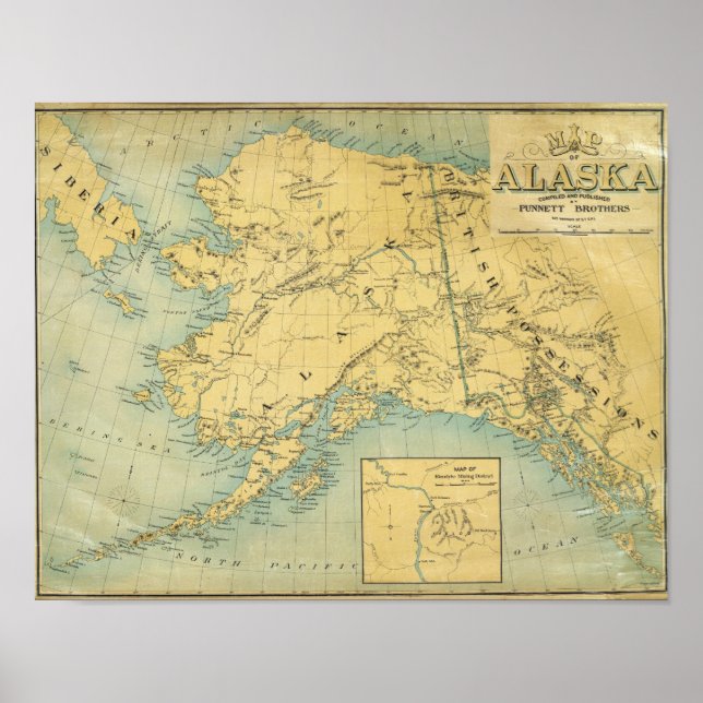 Map Of Alaska Poster (Front)