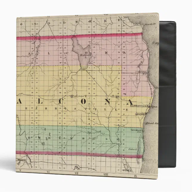 Map of Alcona County, Michigan Binder | Zazzle