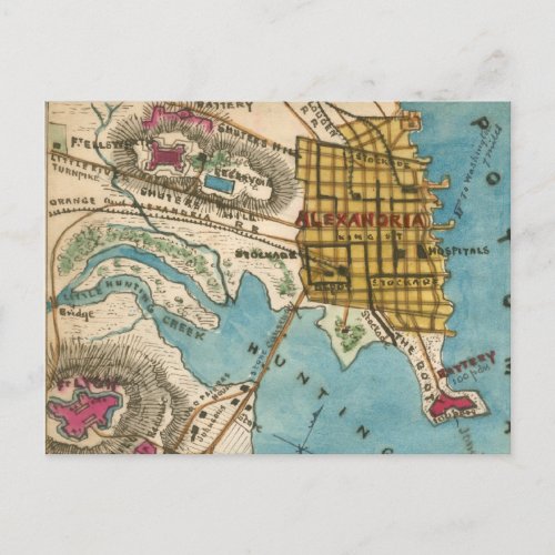 Map of Alexandria VA and Neighbor Cities Postcard