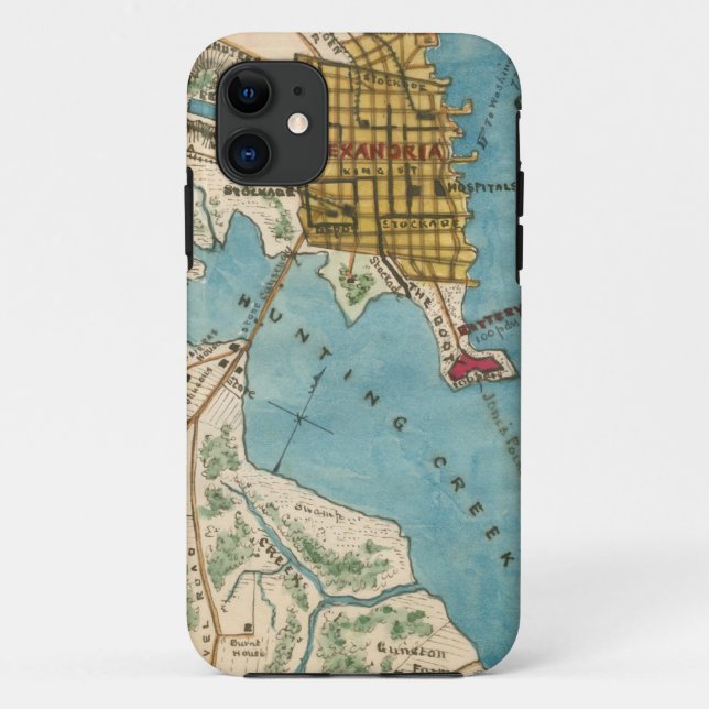 Map of Alexandria VA and Neighboring Cities Case-Mate iPhone Case (Back)