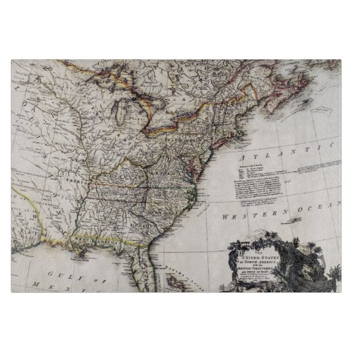 MAP OF AMERICA 1809 CUTTING BOARD