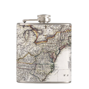 MAP OF AMERICA, 1809 FLASK