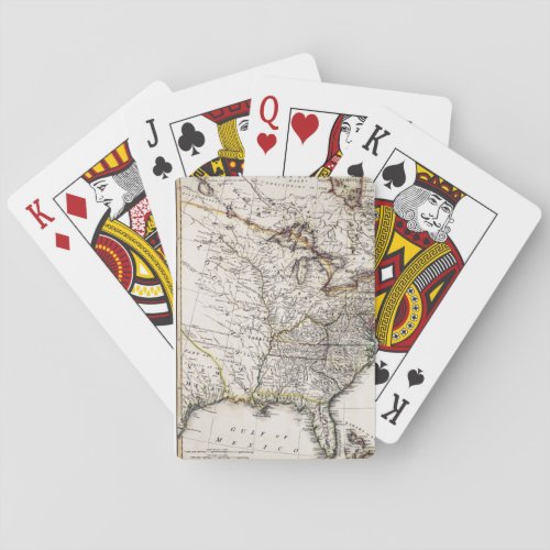 MAP OF AMERICA 1809 POKER CARDS
