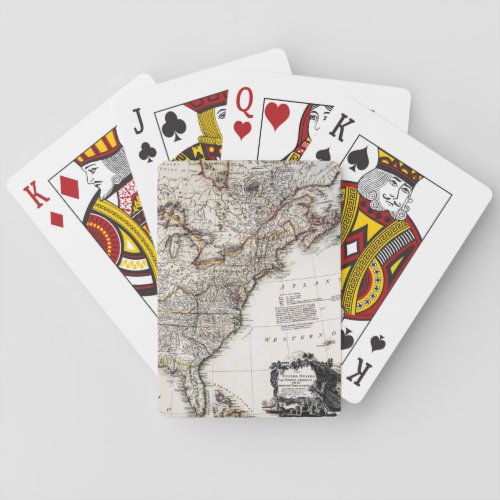 MAP OF AMERICA 1809 POKER CARDS