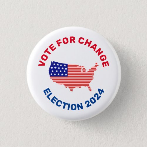 Map of America Patriotic Flag Red Blue Vote Button