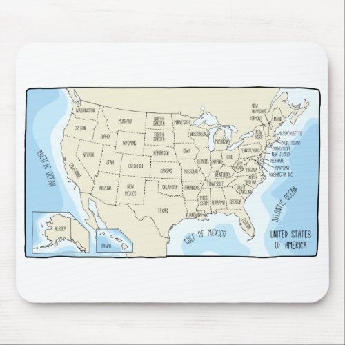 Map of America United States USA Mouse Pad