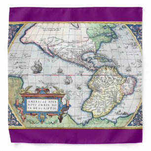 Map of Americas New World 1570 Bandana