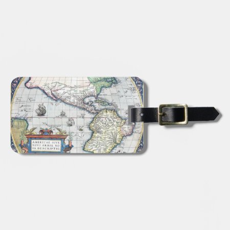 Map Of Americas New World 1570 Luggage Tag