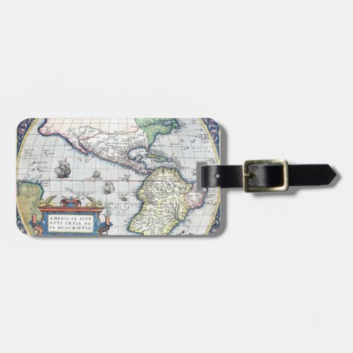 Map of Americas New World 1570 Luggage Tag