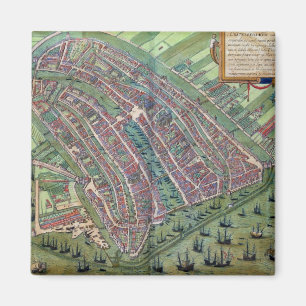 Map of Amsterdam, from 'Civitates Orbis Terrarum' Magnet