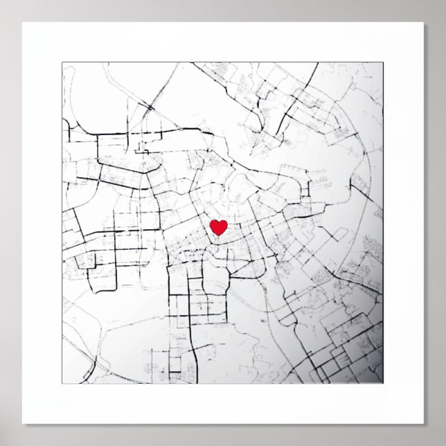  Map of Amsterdam, Netherlands Modern Elegant Gift Foil Prints (Front)