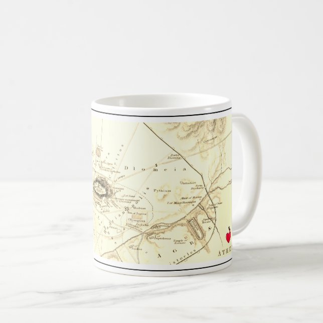 Map of Ancient Athens, Greece Coffee Mug (Front Right)