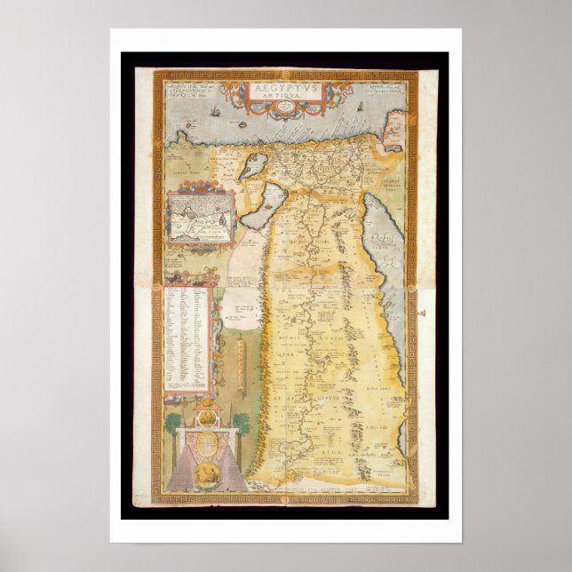Map of Ancient Egypt, 1584 Poster (Front)