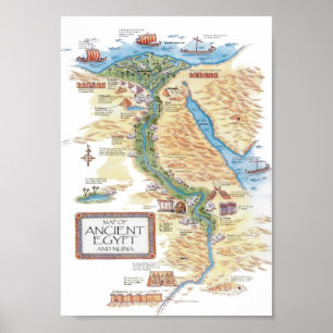 Map of Ancient Egypt and Nubia  Poster