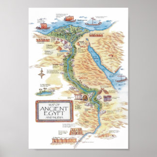 Map of Ancient Egypt and Nubia  Poster