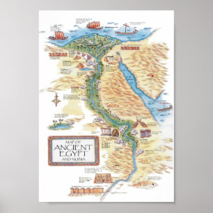 Map of Ancient Egypt and Nubia Poster